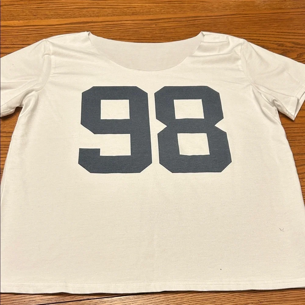 Cream Shirt with Gray '98' Print